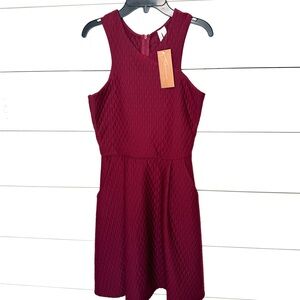 Miami Burgundy Textured Mini Dress